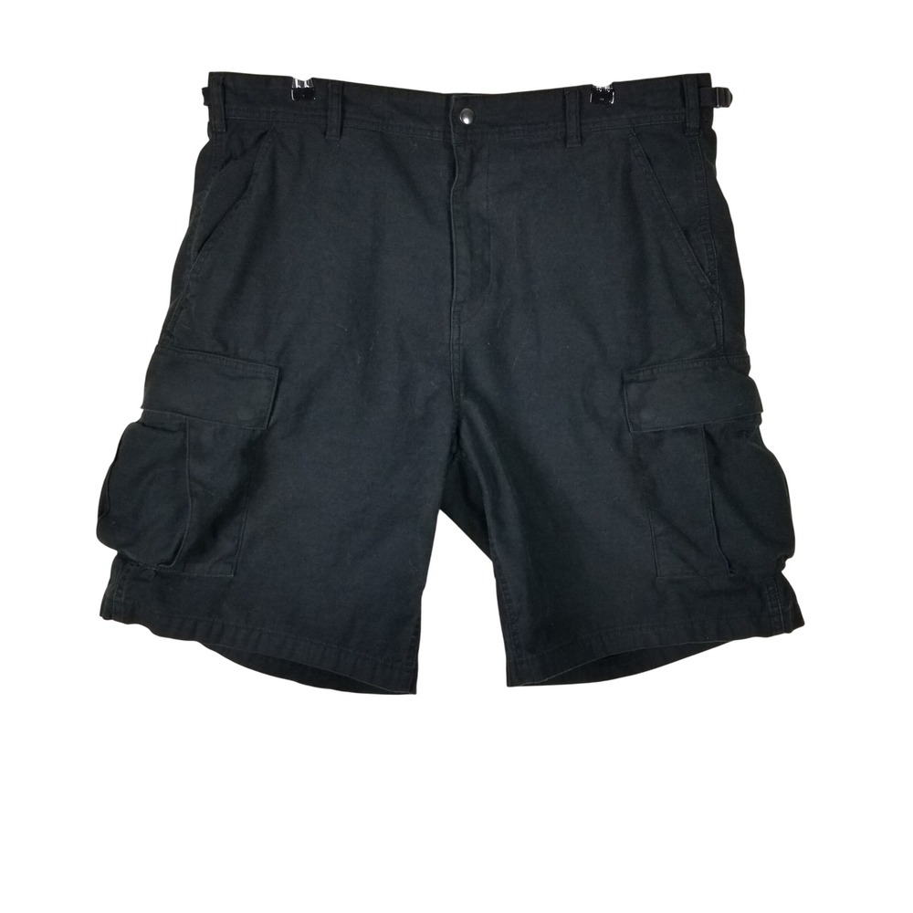 Supreme Cargo Shorts Mens Size 36 Black Adjustable Waist Cotton Streetwear